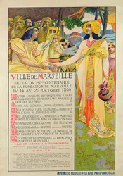 Plakat zur Erinnerung an die Gründung von Marseille, graviert von A. Gallice, 1899